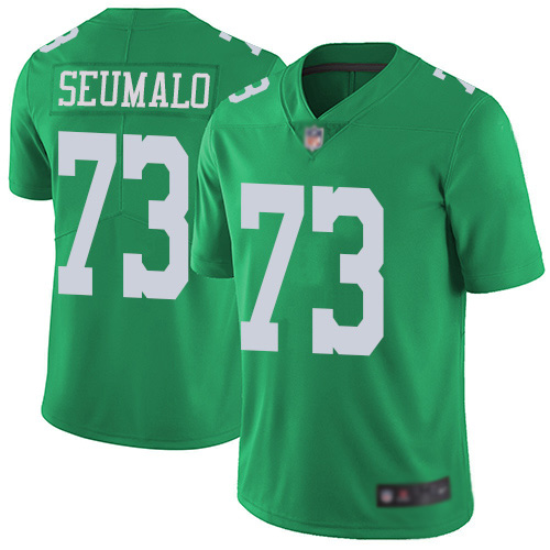 Men Philadelphia Eagles 73 Isaac Seumalo Limited Green Rush Vapor Untouchable NFL Jersey Football